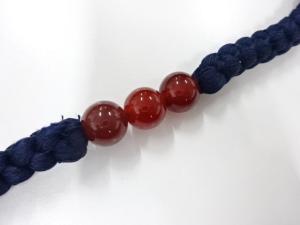 未使用品　瑪瑙帯留め・正絹手組帯締めセット